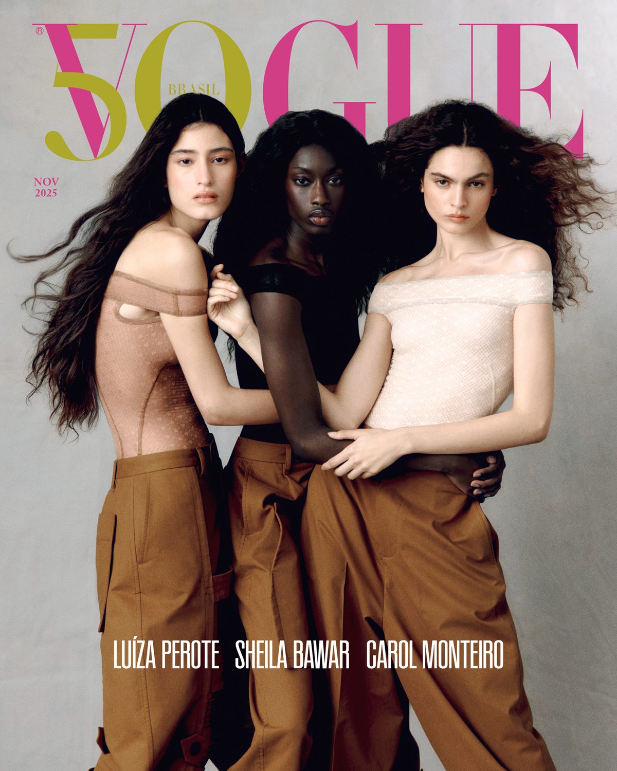 Geração fresh: Carol Monteiro, Luíza Perote e Sheila Bawar são capa da Vogue de novembro de 2025