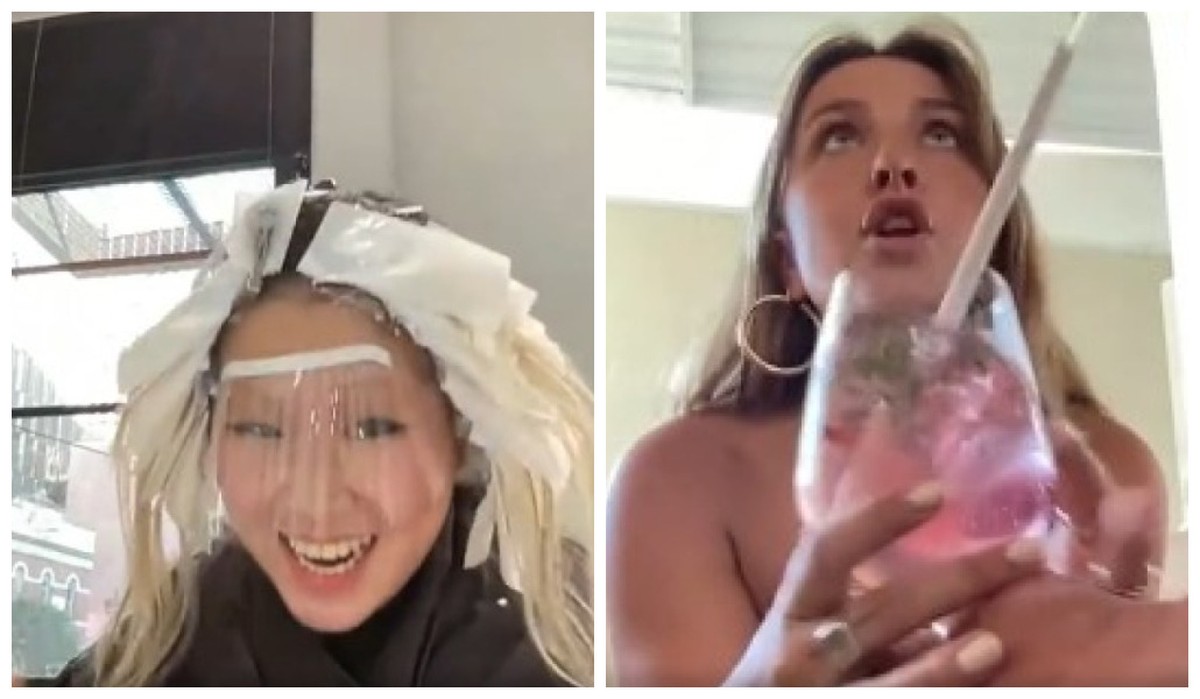 Funcionárias remotas fazem reunião no bar e no salão de beleza e flagra viraliza